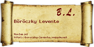 Böröczky Levente névjegykártya
