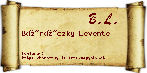Böröczky Levente névjegykártya