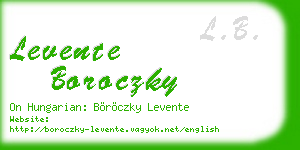 levente boroczky business card