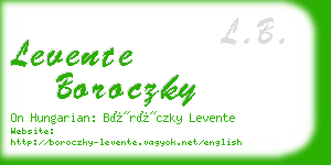 levente boroczky business card